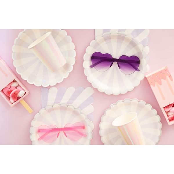 Purple Striped Plates (set of 8)