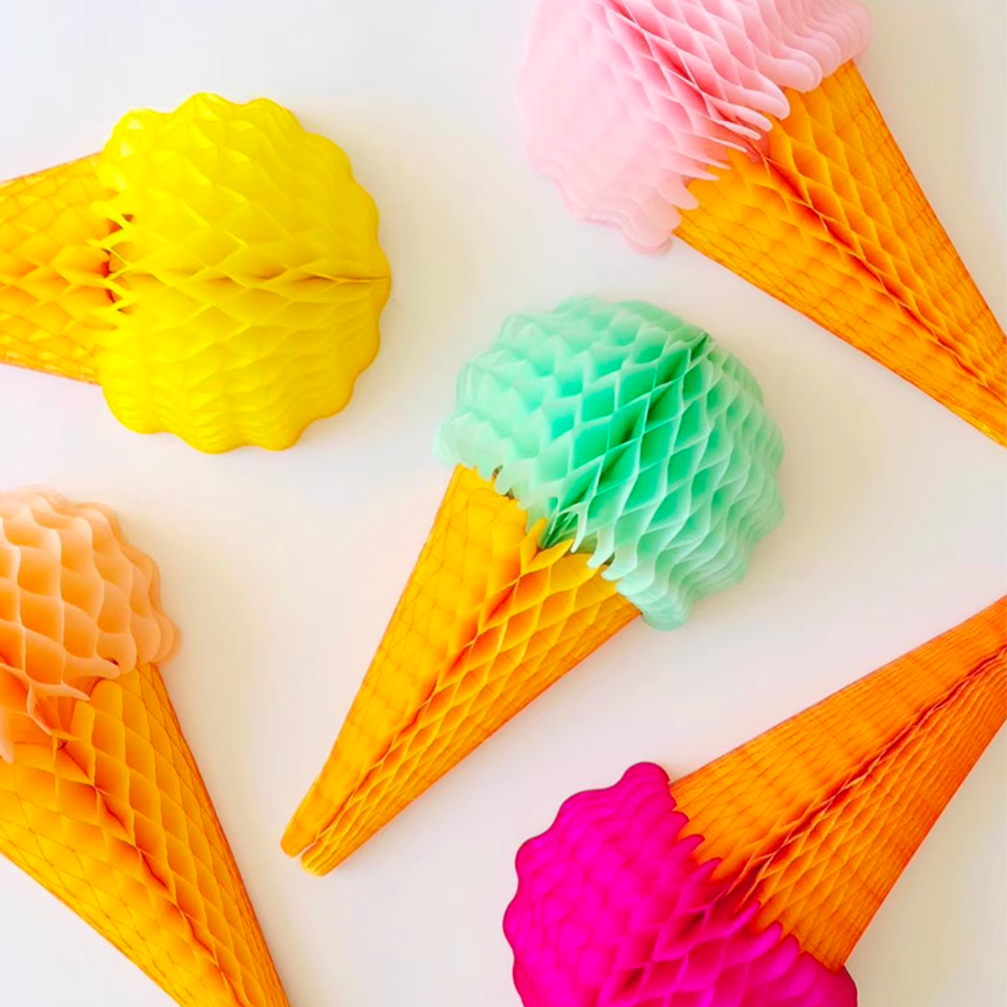 Ice Cream Shaped Honeycomb Decor