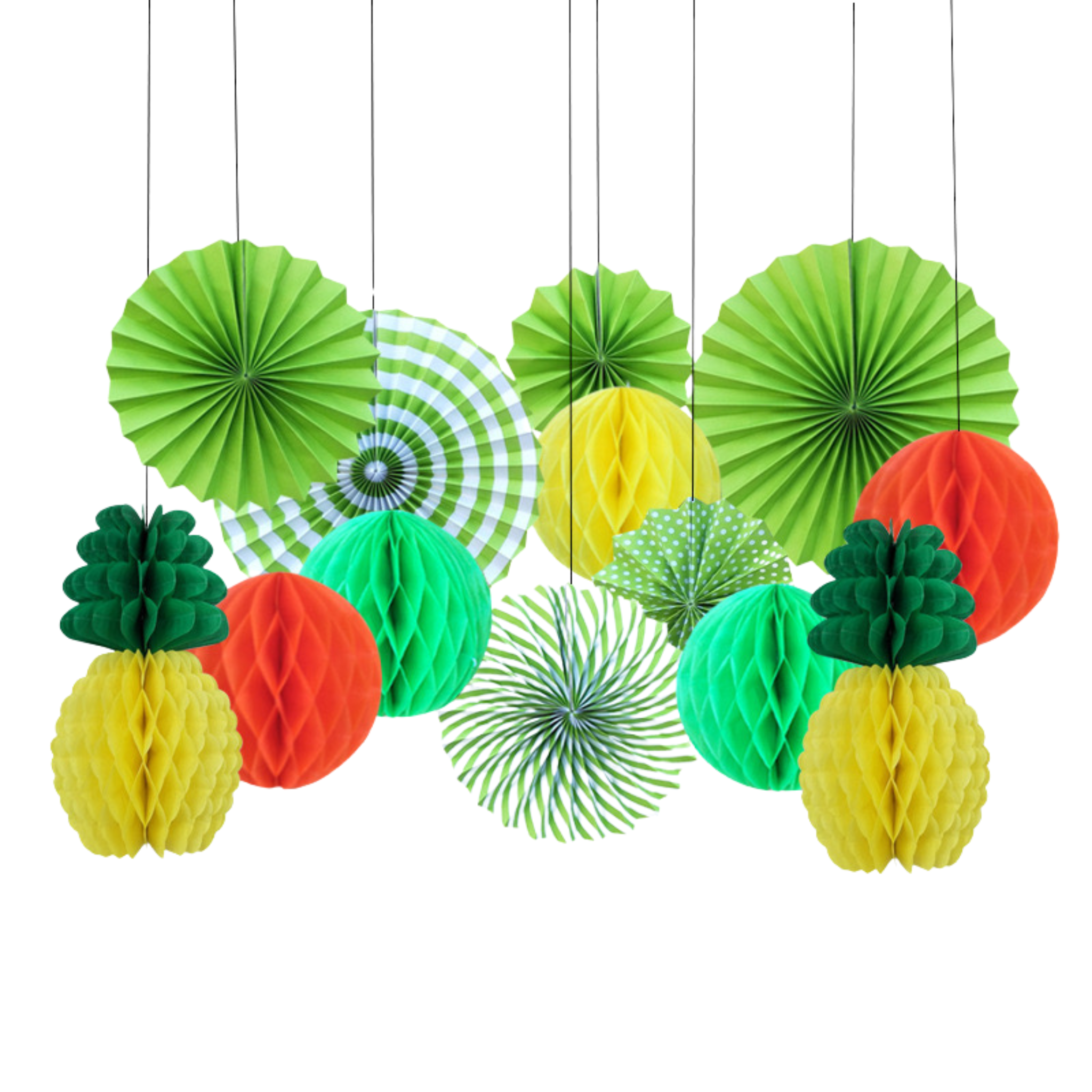 Tropical Party Fans (set of 15)