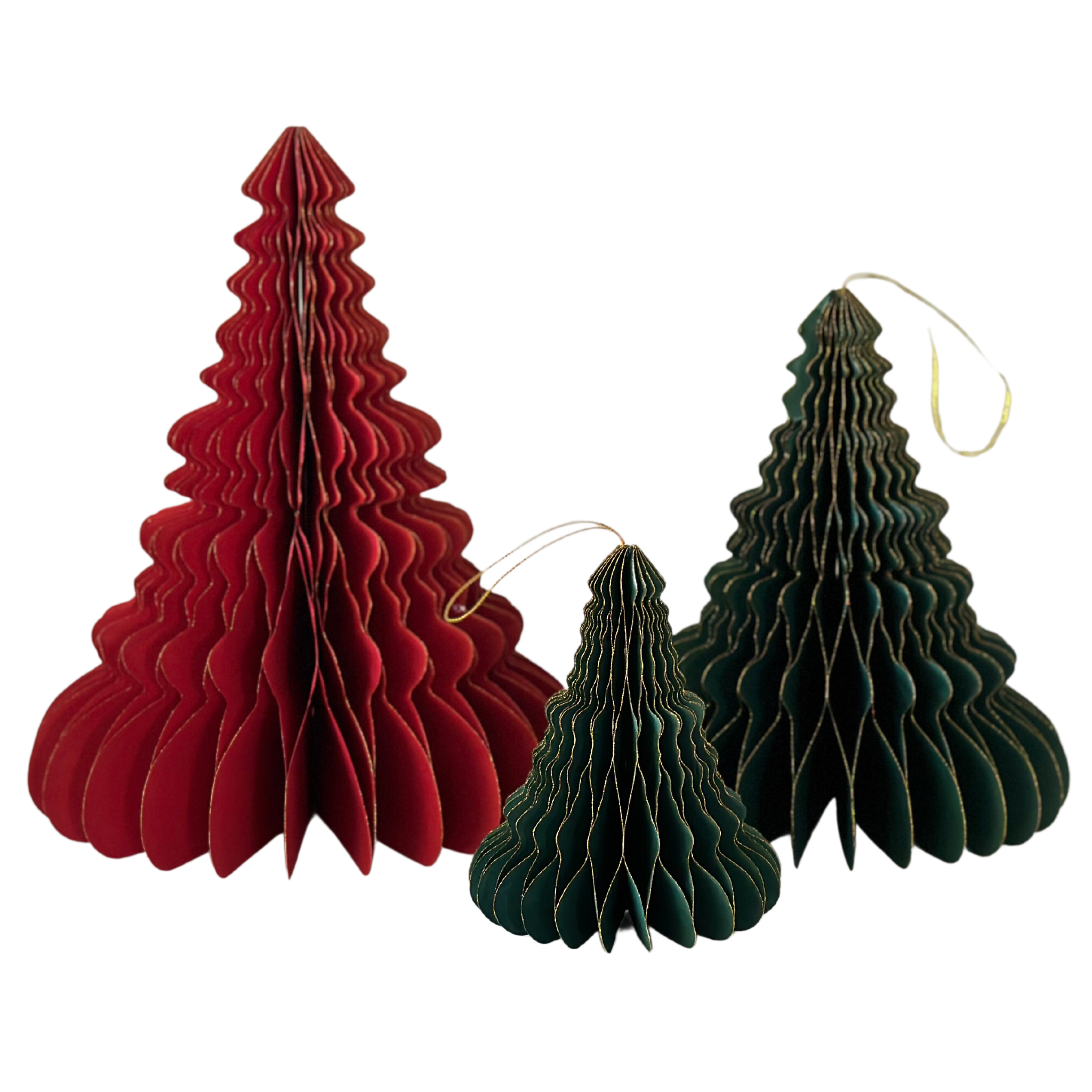 Christmas Tree Honeycomb Decor, Green