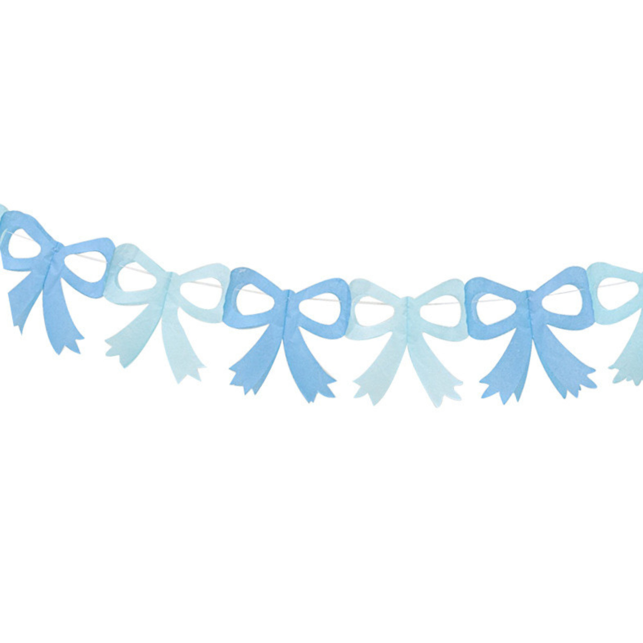 Tissue Paper Bow Garland, Blue (set of 1)