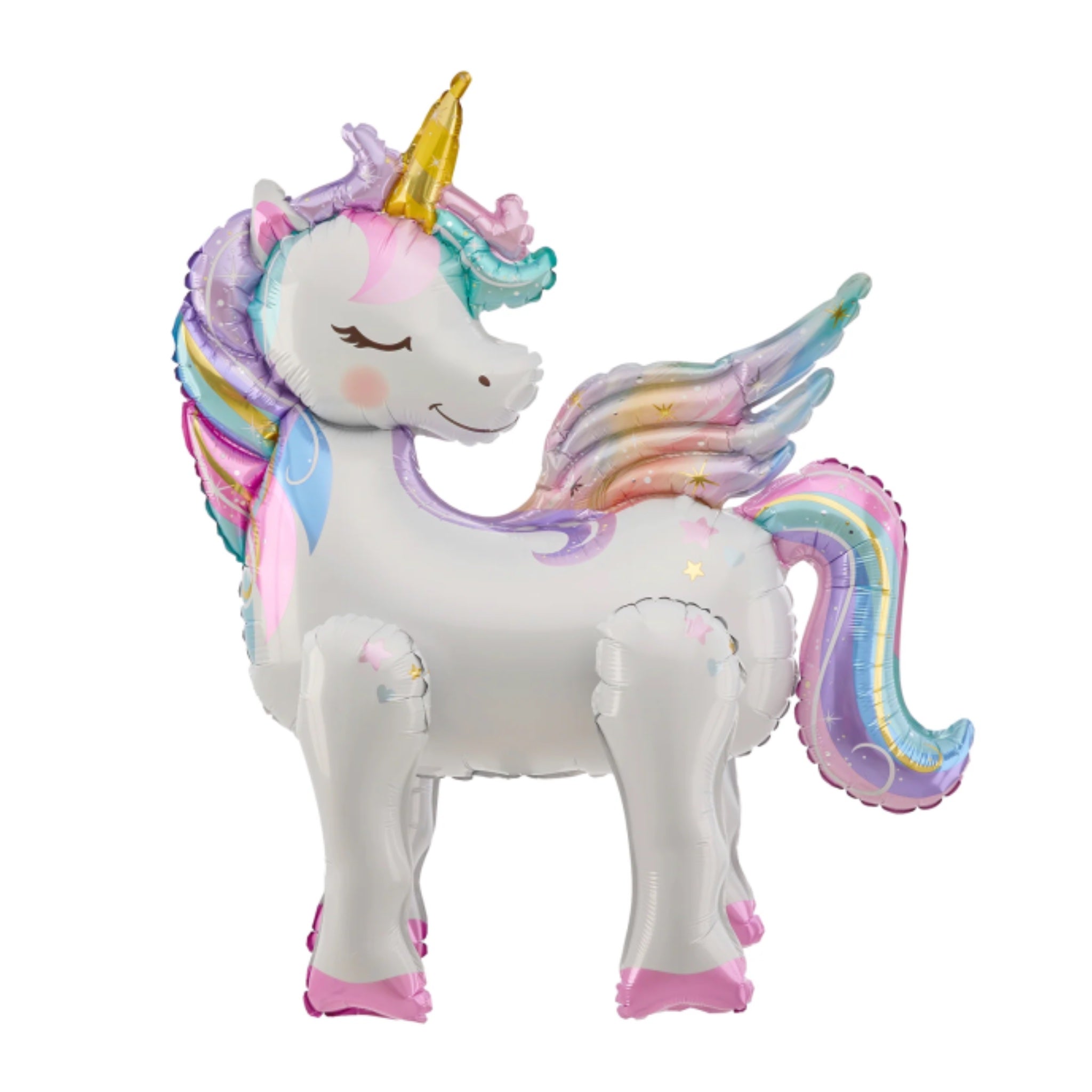 3D Unicorn Standing Foil Balloon, Pastel