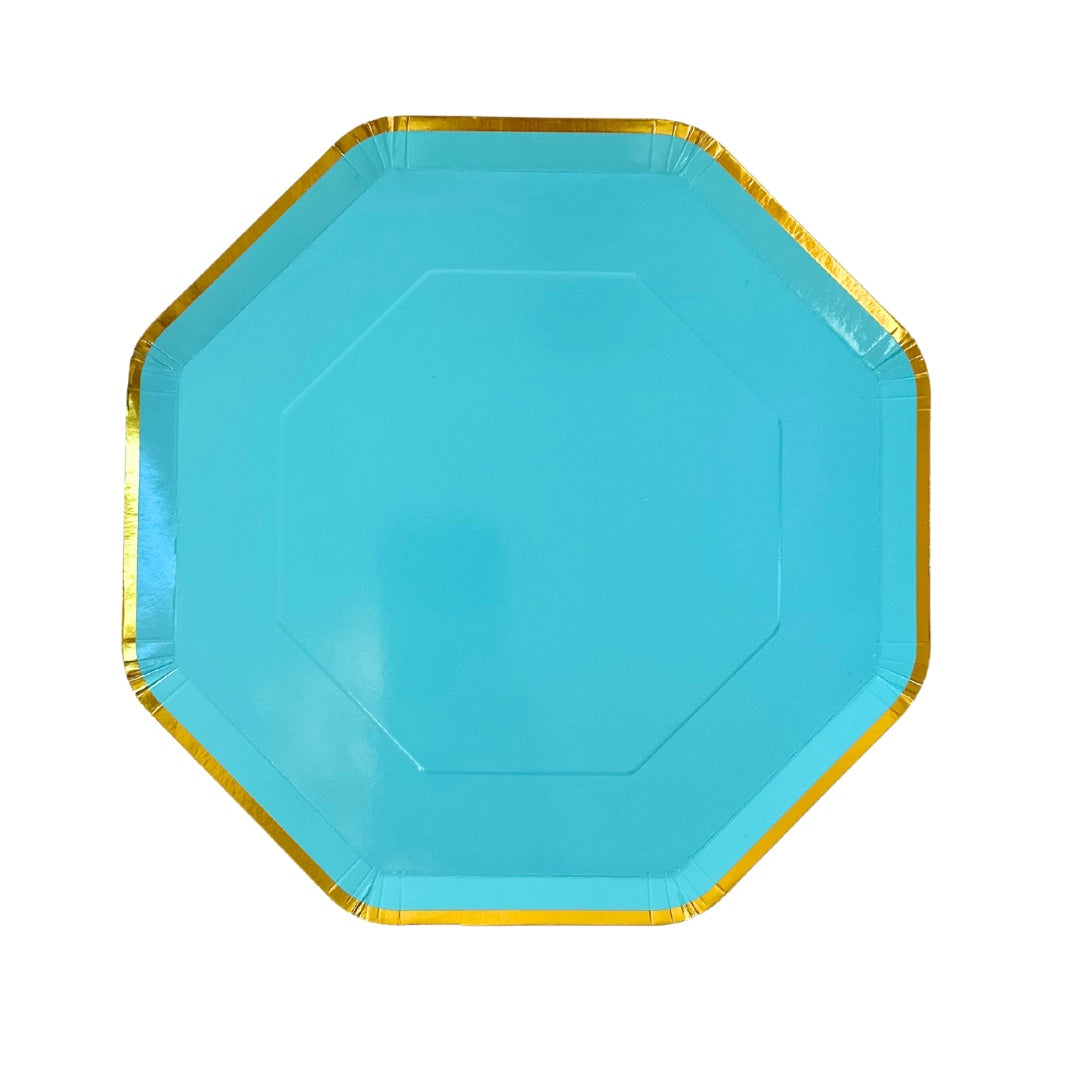 Turquoise Octagonal Plates (set of 8 )