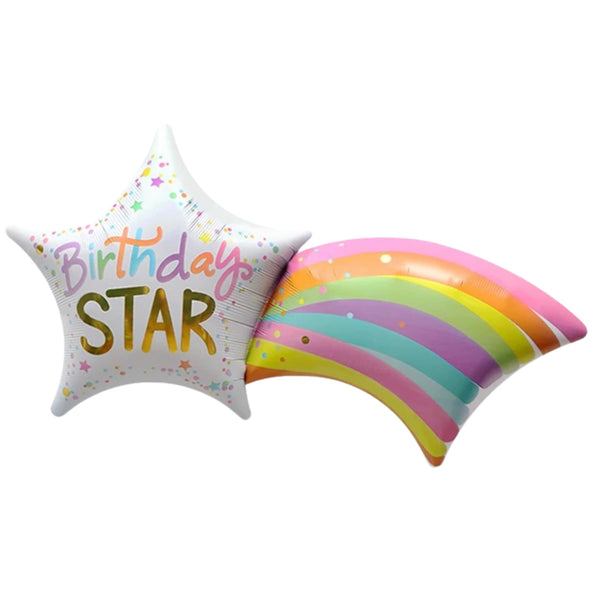 Happy Rainbow Star Shaped Foil Balloon, Rainbow