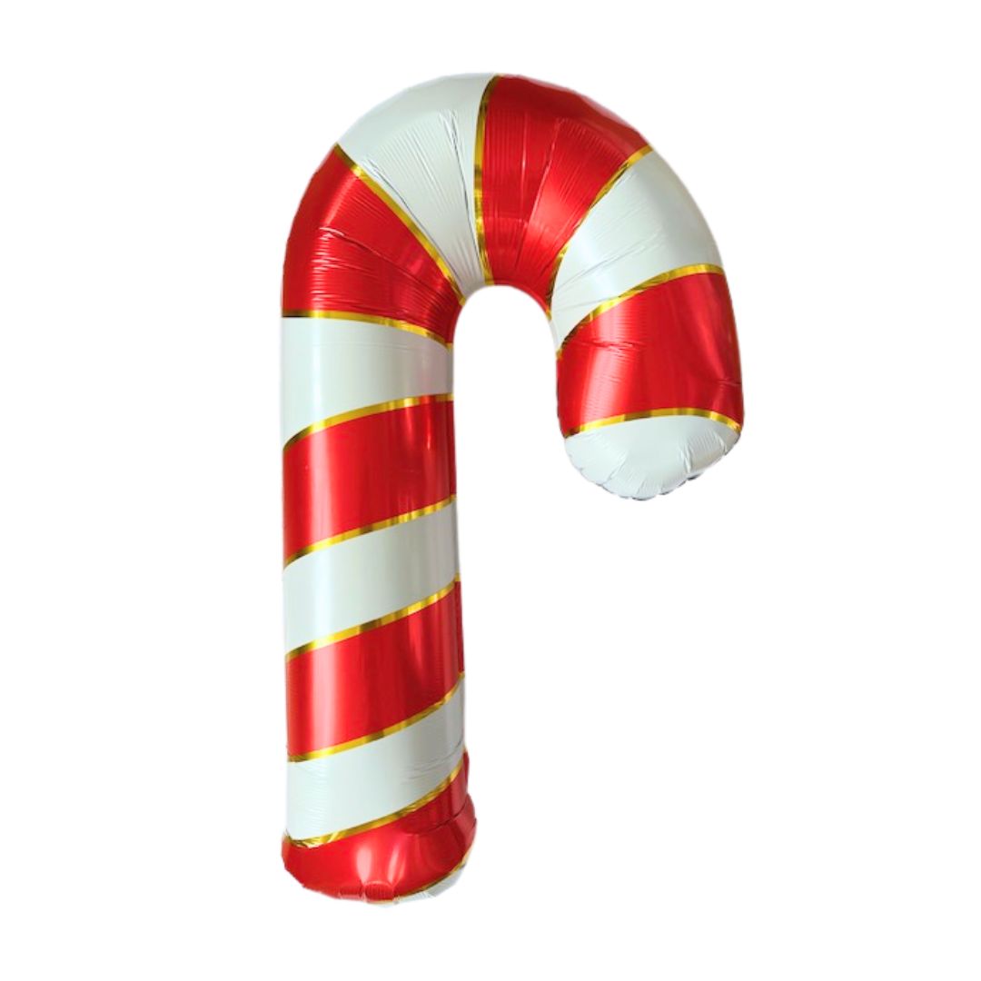 Large Candy Cane Foil Balloon, Red