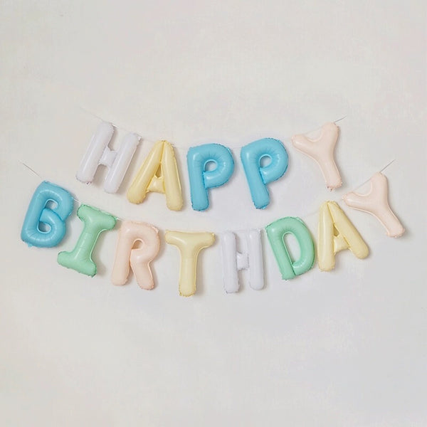 Happy Birthday Foil Balloon, Pastel