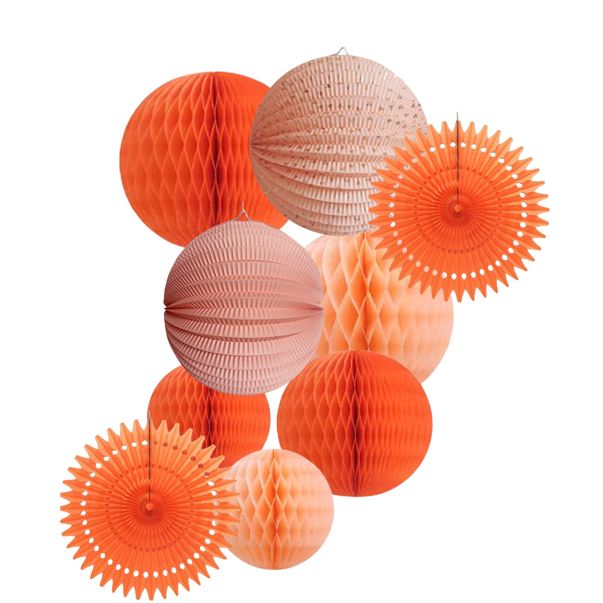 Vibrant Orange Lantern Bouquet (set of 9)