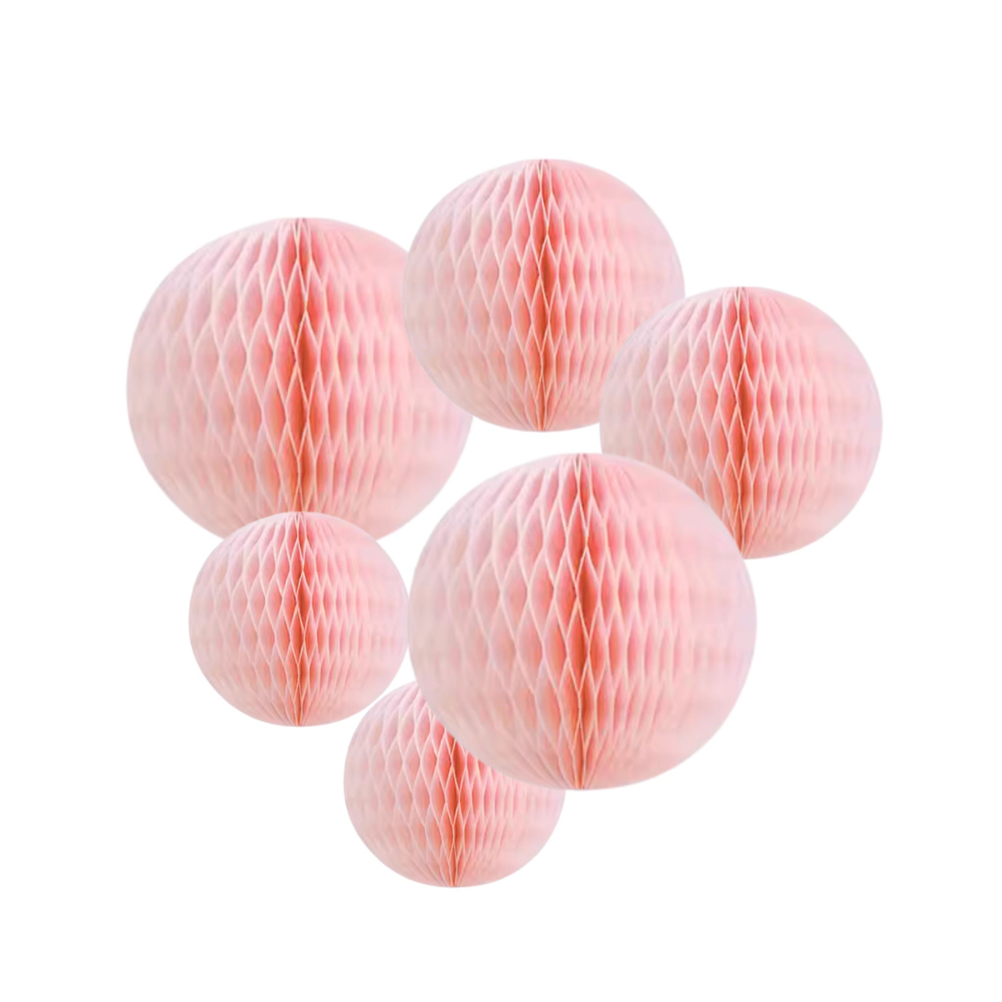 Pink Hanging Honeycomb Decorations (set of 6)