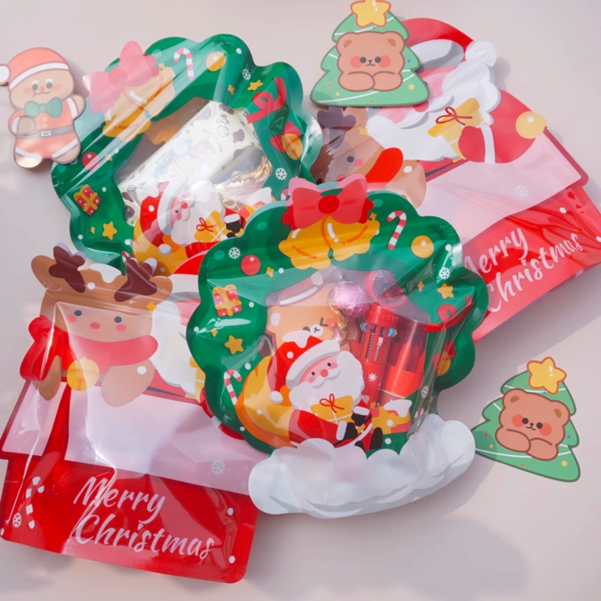 Christmas Candy Bags, Red  (set of 4)