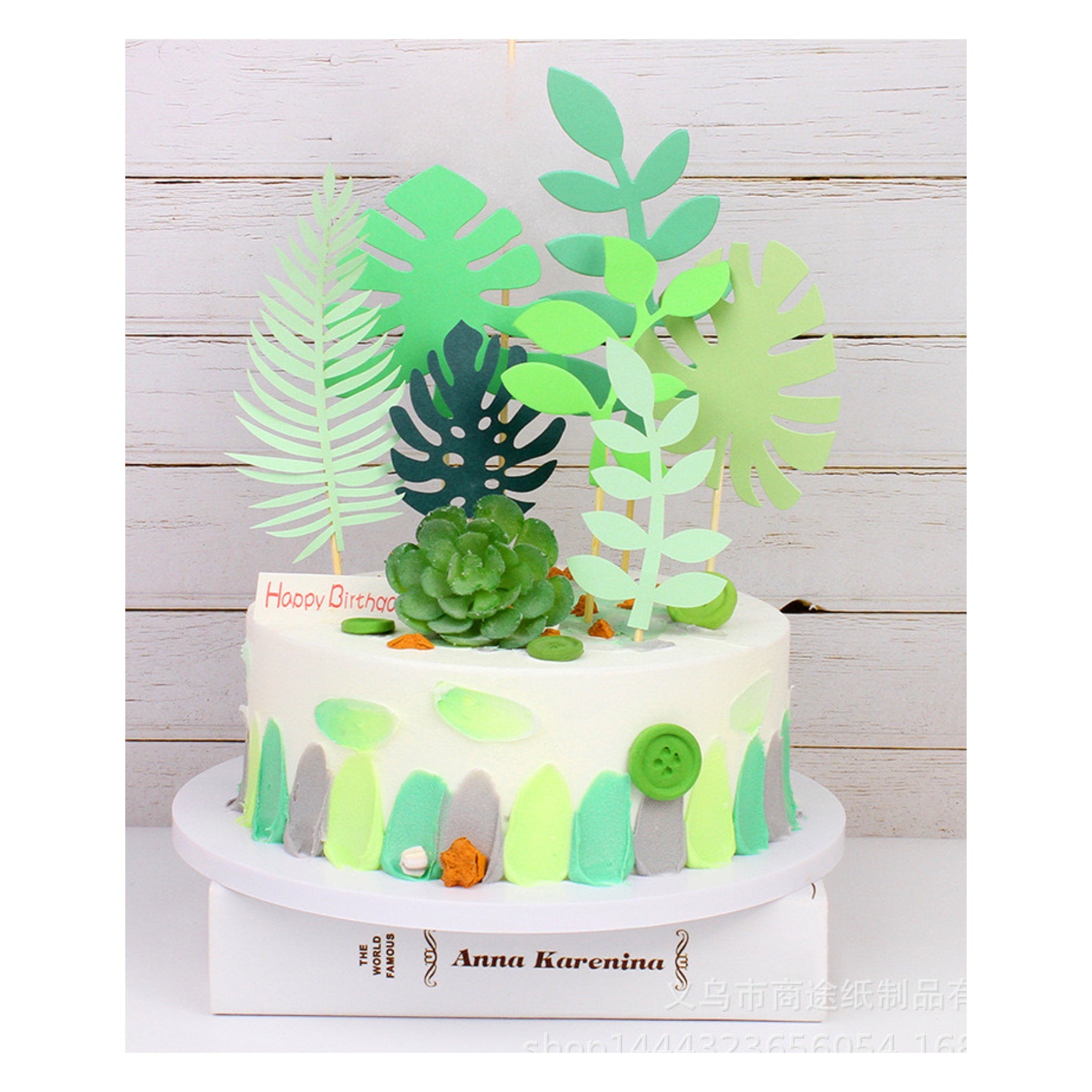 Tropical Leaf Cake Topper Mix (set of 7)