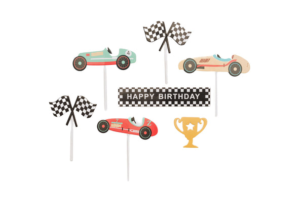 Race Car Cake Topper Mix (set of 7)